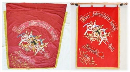 Replica of the historical banner of Volunteer Fire Brigade (SDH) Novosedly