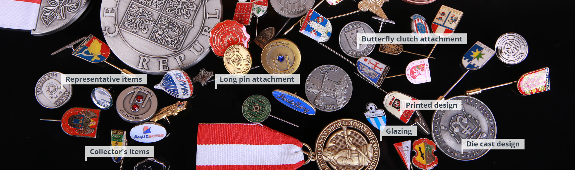 Lapel pins, medals, coins, awards and decorations