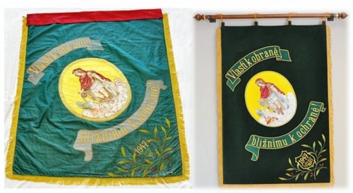 Replica of the historical banner of Volunteer Fire Brigade (SDH) Novosedly