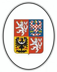 Enamel oval sign with the greater coat of arms of the Czech Republic