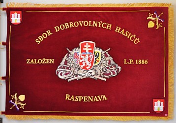 Fire brigade banner, hand embroidery