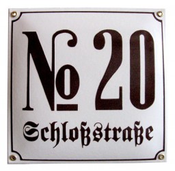 Enamel house number