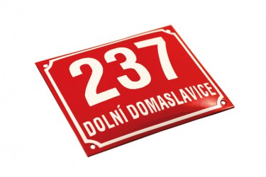 Enamel building registration number sign