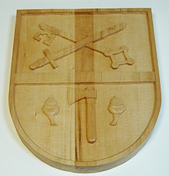 Custom-made hand-carved coats of arms