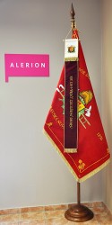 Embroidered banner and ribbon