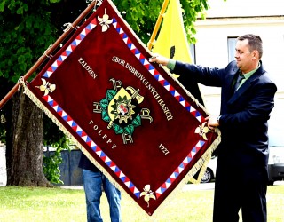 Embroidered ceremonial fire brigade banner