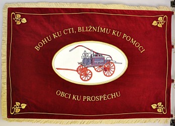 Embroidered banner of the Volunteer Fire Brigade (SDH) Světlá