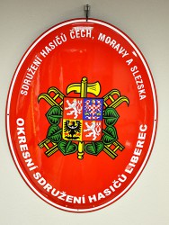 Enamel oval sign with the greater coat of arms of the Czech Republic