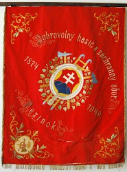 The original historical banner of Volunteer Fire Brigade (DHZ) Pezinok