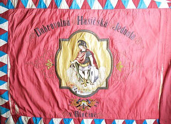 The original banner of Volunteer Fire Brigade (SDH) Blučina from 1906