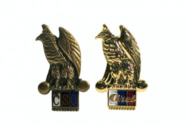 Lapel pins for associations, ČSO (Czech ornithological association), Orel (Christian sports association)