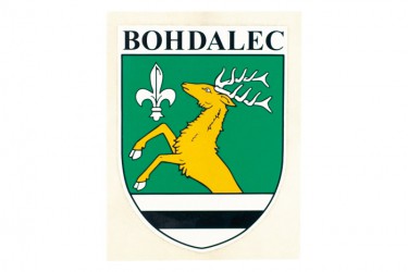 Custom-made stickers with a coat of arms and a name of a village/town/township