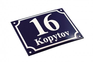 An example of enamel house number (number and text)