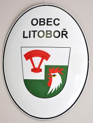 Enamel oval sign for Litoboř