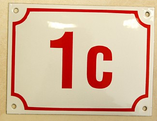 An example of enamel house number