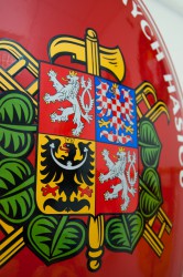 Close-up of an oval sign 