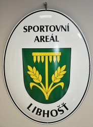 Enamel oval sign for local sports grounds (Libhošť)