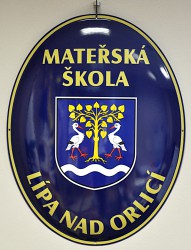 Enamel oval signs used for buildings (kindergarten)