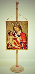 Iconic painting of Madonna of Veveri made into a table flag