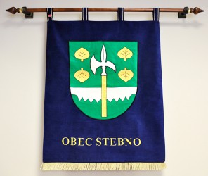 Embroidered banner of arms made for Stebno