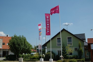 Flagpoles for outdoor printed flags