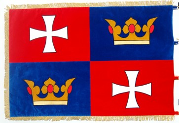 Embroidered ceremonial flag for Chvalšiny