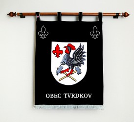Embroidered banner of arms made for Tvrdkov, large version