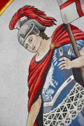 Close-up of the embroidery, Volunteer Fire Brigade (DHZ) Lozorno