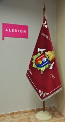 Banner attached to a basic flagpole