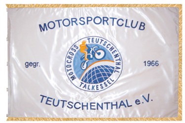 Vyšívaná vlajka pro motoristický klub